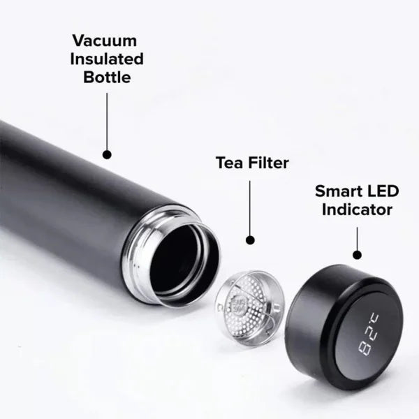 Stainless Steel Water Bottle, with Temperature Display