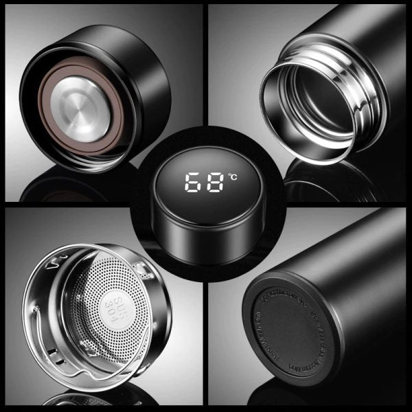 Stainless Steel Water Bottle, with Temperature Display
